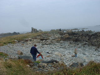 scrambling on rocks in Guernsey
