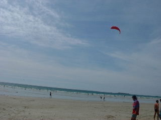 Jocelyn flying her power kite